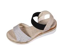 Sandali da donna piatti con plateau da donna, estivi, con bocca di pesce, sandali da spiaggia, sandali alla moda, grandi dimensioni, sandali per il tempo libero, sandali piatti, grigio., 35 EU