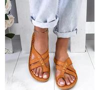 Sandali da Donna Piatti per Alluce Valgo, Estivi, con Punta Aperta, Comodi Sandali con Plateau, Zeppe in Pelle, Infradito, Sandali Ortopedici per La Correzione delle Dita dei Piedi Co, 001, 40EU