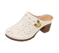 Sandali da donna | Punta chiusa Sandali grossi da donna con supporto per arco plantare antiscivolo pantofole ortopediche senza schienale pantofole larghe leggere comode scarpe da passeggio, bianco, 39