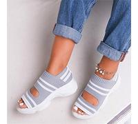 Sandali da Donna Sandali con Zeppa Estivi Sandali con Zeppa Casual Sandali con Punta Aperta Comodi Sandali da Spiaggia Larghezza Selvaggia Fondo in Gomma Morbida Scarpe da Passeggio per