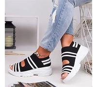 Sandali da Donna Sandali con Zeppa Estivi Sandali con Zeppa Casual Sandali con Punta Aperta Comodi Sandali da Spiaggia Larghezza Selvaggia Fondo in Gomma Morbida Scarpe da Passeggio per