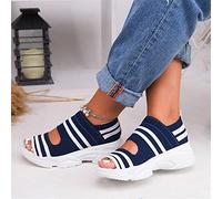 Sandali da Donna Sandali con Zeppa Estivi Sandali con Zeppa Casual Sandali con Punta Aperta Comodi Sandali da Spiaggia Larghezza Selvaggia Fondo in Gomma Morbida Scarpe da Passeggio per