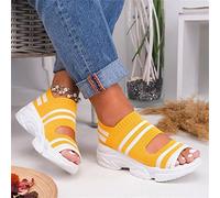 Sandali da Donna Sandali con Zeppa Estivi Sandali con Zeppa Casual Sandali con Punta Aperta Comodi Sandali da Spiaggia Larghezza Selvaggia Fondo in Gomma Morbida Scarpe da Passeggio per