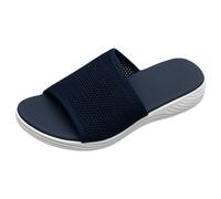 Sandali da donna sandali da donna modello moda punta aperta traspirante e confortevole pantofole estive leggere, Blu scuro, 37 EU