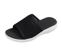 Sandali da donna sandali da donna modello moda punta aperta traspirante e confortevole pantofole estive leggere, Nero , 38.5 EU