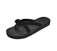 Sandali da donna, sandali estivi da donna, sandali con punta piatta e infradito da donna, con punta aperta, Nero , 42 EU