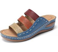 Sandali da Donna Sandali Piatti Estivi Casual Sandali Comfort abbinati ai Colori con Supporto per Arco Sandali da Passeggio Estivi da Donna Sandali Romani