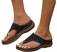 Sandali da Donna Sandali Romani Slip-On con Cinturino alla Caviglia Infradito Punta Aperta Casual Estate Spiaggia Gladiatore Sandalo Piatto,Nero,US7/EU38