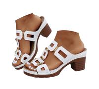 Sandali da donna scarpe estive per il tempo libero sandali comodi con cinturino comodi pantofole estive anatomiche calzature italiane per le donne pantofole da casa, bianco, 38 EU