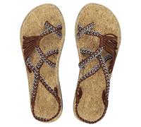 Sandali da donna separatore di piedi modello 08 bianco marrone