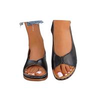 Sandali da donna & Slides 2026 Sandali alla moda per il - Comode scarpe da spiaggia da infilarsi dentro con suola morbida Elegante comfort Sandali da donna neri, Nero , 41 EU Stretta
