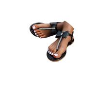 Sandali da donna T-Strap Open Toe Casual Estate Boho Sandali da spiaggia Scarpe romane Estate Strass Fiore Spiaggia Infradito da donna infradito da donna Elastico T-Strap Scarpe Boemia Fit Vacanza