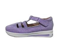 Sandali da donna Taglia 5 UK Estate Nuova Grande Scarpa Da Donna Pendente Tacco Spessa Suola Casual Singolo Sliders Tinta Unita Cava Traspirante Gancio Loop Casual Scarpa 2025, Viola, 37.5 EU