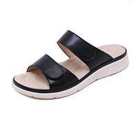 Sandali da donna taglia 5 UK New Lady Sliders donna vacanza spiaggia massaggio spugna pantofole di grandi dimensioni 2025, Nero , 38.5 EU