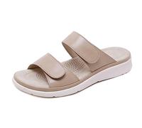 Sandali da donna taglia 5 UK New Lady Sliders donna vacanza spiaggia massaggio spugna pantofole di grandi dimensioni 2025, Beige, 37 EU