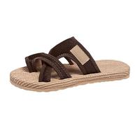 Sandali da donna taglia 6 estate da donna New Roman A Word Mesh traspirante poggiapiedi antiscivolo piatto morbido fondo pantofole da passeggio per le donne UK, Marrone, 40 EU