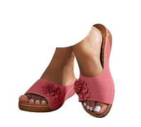 Sandali da donna Thick Soled Flower Casual Solid Color Open Toe Hollow Slippers Primavera ed estate Sandals Sandali con zeppa donna espadrillas platform Sandalo donna piatta con cinturino alla moda