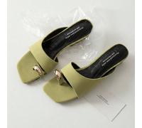 Sandali da donna vintage francesi con mezza sottoveste, sandali estivi con punta aperta, ciabatte con tacco alto e spesso CN35,CN36,CN37,CN38,CN39,CN40,CN41,CN42Colore unico