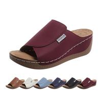 Sandali da Donna Vivastep, Sandali ergonomici e Antiscivolo for alleviare Il Dolore, Pantofole Ortopediche da Donna con Punta Aperta(Wine Red,41 EU)