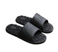 Sandali da massaggio da uomo, antiscivolo per agopressione, scarpe da doccia per interni, con regali per i genitori (nero, 38 UK)