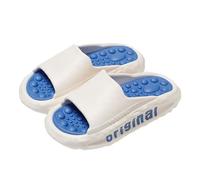 Sandali da massaggio da uomo, con supporto per arco plantare, sollievo per fascite plantare, sandali per massaggio ai piedi (bianco e blu, taglia 40)