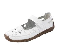 Sandali da passeggio a punta chiusa per le donne nel Regno Unito, sandali larghi da donna taglia 7, scarpe basse, sandali in pelle traspirante traforata, scarpe romane con suola morbida anti-shock