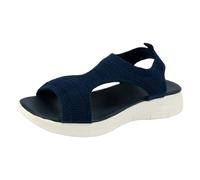 Sandali da passeggio da donna con supporto per arco plantare, apertura sulla punta, comodi, per fascite plantare, larghi, alla moda, ortopedici, antiscivolo, per viaggi, spiaggia, estate, Blu, 36 EU