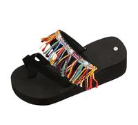 Sandali da passeggio da donna UK pantofole estive nuove grandi dimensioni zeppa cava semplice clip toe fondo spesso fiore casual, Rosa acceso, 37 EU