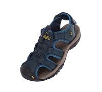 Sandali da passeggio da uomo a punta chiusa, per escursionismo, sport all'aria aperta, scarpe da pescatore, traspiranti, con levetta regolabile e suola robusta, Blu, 39 1/3 EU
