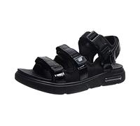 Sandali da passeggio da uomo con suola a cuscinetto d'aria, cinghie regolabili, per attività all'aperto, estate, spiaggia, calzature sportive casual, Nero , 39 1/3 EU