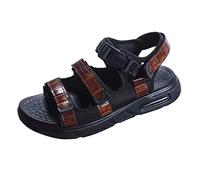 Sandali da passeggio da uomo con suola a cuscinetto d'aria, cinghie regolabili, per attività all'aperto, estate, spiaggia, calzature sportive casual, Marrone, 38 2/3 EU