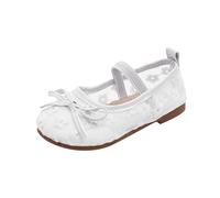 Sandali da ragazza 2026 - Sandali con suola morbida, ricamo, traspiranti E con inserto floreale - Scarpe estive nere leggere ed eleganti, bianco, 26 EU