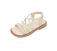 Sandali da ragazza a punta aperta in rete, sandali piatti, scarpe casual, scarpe da spiaggia con glitter, giallo., 28.5 EU