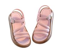 Sandali da ragazza da spiaggia, sandali per attività all'aria aperta, per bambini, antiscivolo, sandali estivi, eleganti con punta nuda, sandali piatti romani, sandali da spiaggia, Colore: rosa., 31