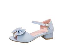 Sandali da ragazza Grils Dress Scarpe da sposa Open Toe Glitter Tacchi alti per/grandi scarpe primi passi bambino, Blu, 36.5 EU 3X-Stretta