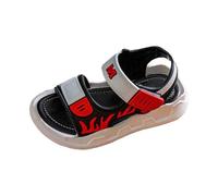 Sandali da ragazzo traspiranti per bambini leggeri comodi per esterni scarpe estive casual per bambini da 1 a 11 anni, sandali super fit, Colore: rosso, 30 EU Stretta