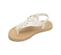 Sandali da spiaggia con fiori tra le dita comode eleganti ideali estate attività all'aperto supporto arco plantare incluso scarpe da donna leggere antiscivolo perfette passeggiate, beige, 39 EU