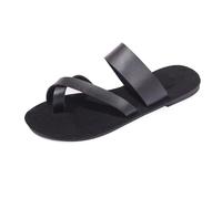 Sandali da spiaggia da donna con punta cava casual pantofole piatte sandali da donna taglia 5 UK 2025, Nero , 37.5/36 EU