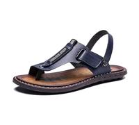 Sandali da Spiaggia in Pelle, Sandali Ortopedici da Uomo Slip-on Taglie Forti con Supporto Plantare per L'alluce Valgo, Infradito Sportive Impermeabili A Due Usi, per L'Arco Plantare(Blue,40 EU)