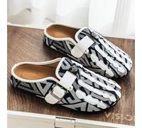 Sandali da spiaggia neri chiusi per uomo, ciabatte slide piatte e morbide, stile coreano vintage versatile, scarpe da spiaggia per uso esterno e interno, sandali chiusi con suola morbida, suola spessa