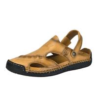 Sandali Da Spiaggia Regolabili In Pelle Con Punta Chiusa Per Uomo | Scarpe Spiaggia Leggere Per Trekking E Passeggiate, Scarpe Casual Romane Da Uomo Slip-on