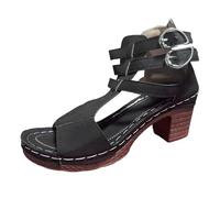 Sandali da trekking da donna all'aria aperta, comfort ortopedico, supporto arco plantare regolabile, sandali da trekking in pelle leggera aperta antiscivolo, Nero , 43 EU