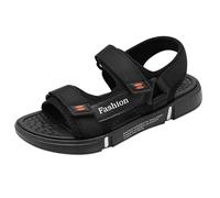 Sandali da trekking, da uomo, impermeabili, sportivi, con punta aperta, antiscivolo, con cinghie regolabili, sandali a piedi nudi, leggeri, con suola morbida, per il tempo libero, Nero , 41 EU