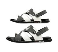 Sandali da uomo 2 in 1 con punta aperta a blocchi di colore Pantofole scivolo antiscivolo Scarpe spiaggia design a contrasto Scivoli estivi moda Calzature casual esterno
