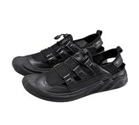 Sandali da uomo, casual, da trekking, estivi, da spiaggia, in gomma, aperte, traspiranti, con chiusura rapida, leggeri, Nero , 42 EU
