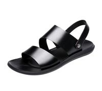 Sandali da Uomo con Punta Aperta e Due Cinturini Slingback Scarpe Basse Casual Estive in Ecopelle Traspiranti Antiscivolo Leggere Calzature Taglie Forti