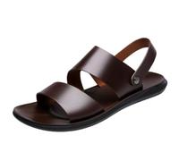 Sandali da Uomo con Punta Aperta e Due Cinturini Slingback Scarpe Basse Casual Estive in Ecopelle Traspiranti Antiscivolo Leggere Calzature Taglie Forti