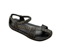 Sandali da uomo estivi casual da esterno leggeri sandali da spiaggia aperti sandali gladiatore scarpe piatte nero marrone, Oro, 39 EU