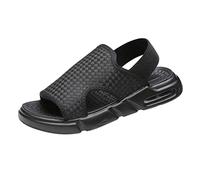 Sandali da uomo, estivi, leggeri, con punta aperta, sandali da trekking, antiscivolo, per cento e trekking, con suola morbida, sandali estivi leggeri, Nero , 42 EU
