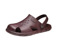 Sandali da uomo in finta pelle, con punta chiusa, leggeri, con cinturino sul retro, sandali estivi alla moda, traspiranti, casual, pantofole impermeabili antiscivolo, scarpe antiscivolo per piscina